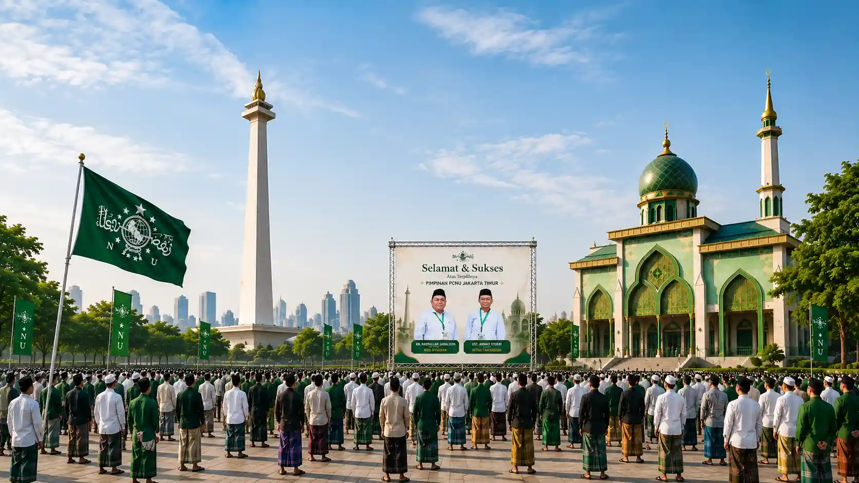 Kebersamaan pengurus dan warga PCNU Pengurus Cabang Kabupaten Bangkalan